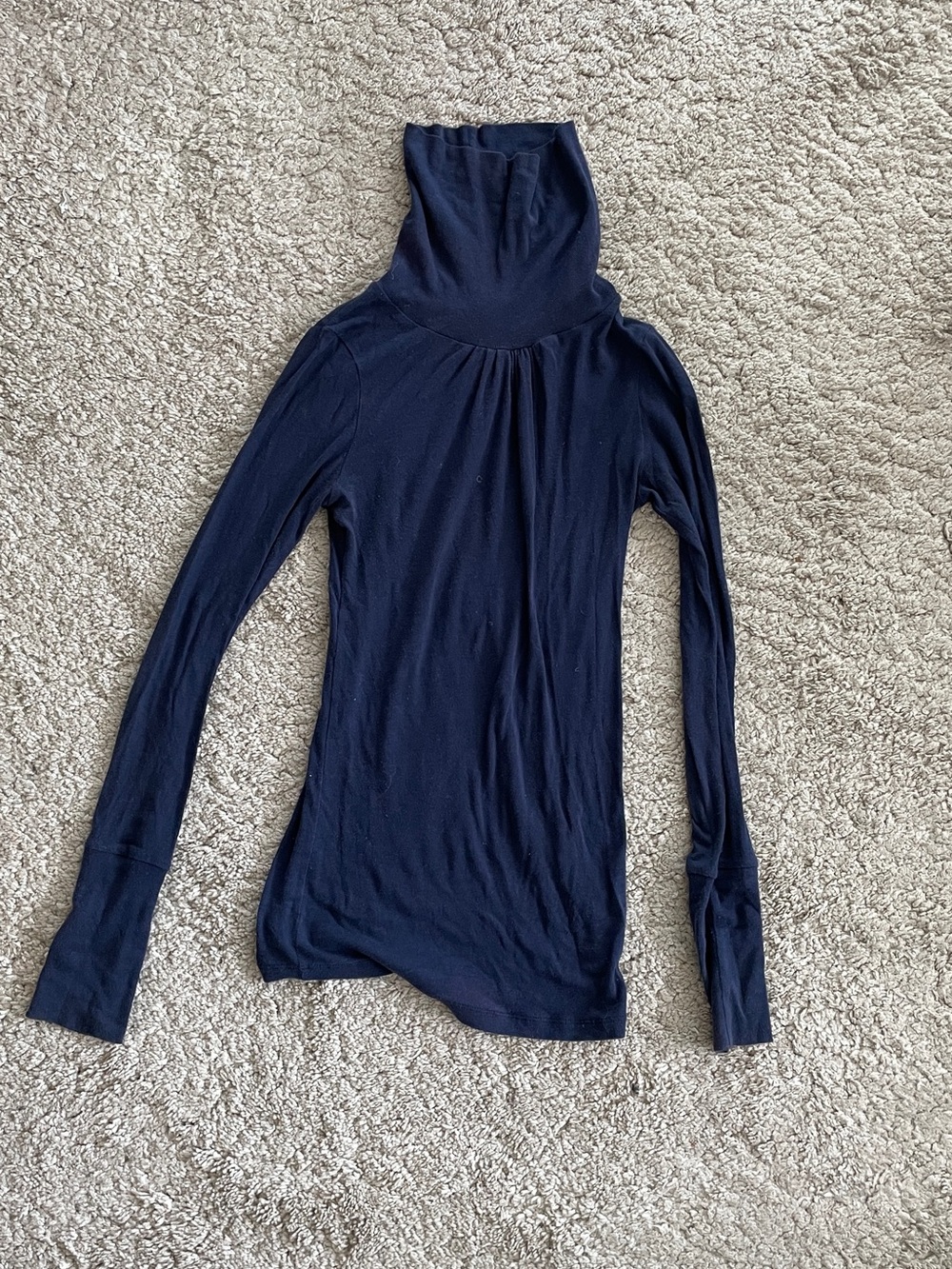 Costa Blanca Navy Blue Long Sleeve Turtleneck Top